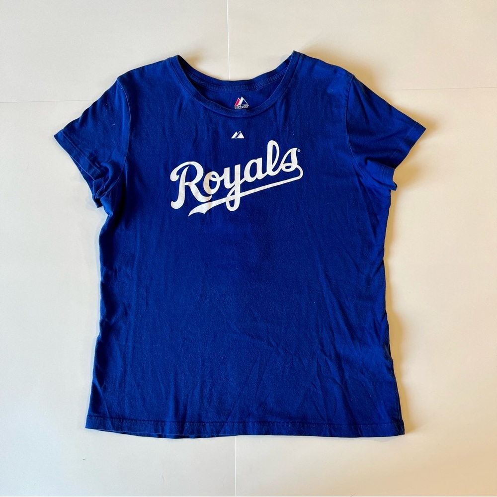 Majestic Kansas City Royals Baseball Large Blue DeJesus Shirt Top Tee
